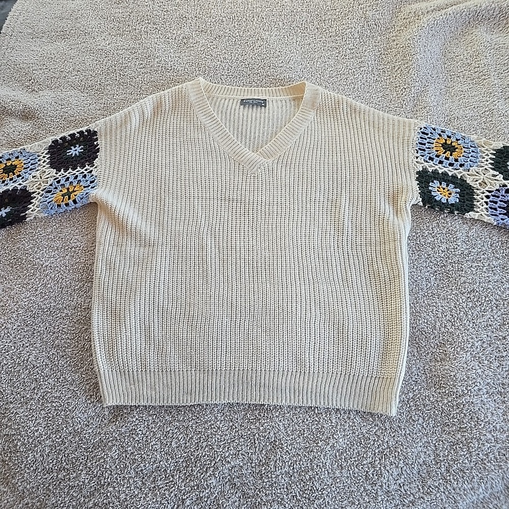 Sweet Lovely By Jen Wildflower Blooms Crochet Sweater Size M‎ Boho Cottagecore - Picture 13 of 15